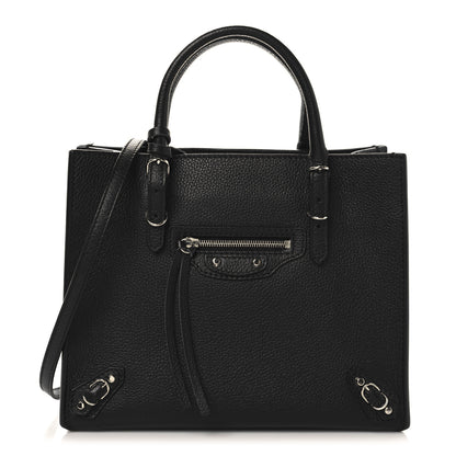 Balenciaga Grained Calfskin Papier Mini A4 Zip Around Tote Black 1 of 11