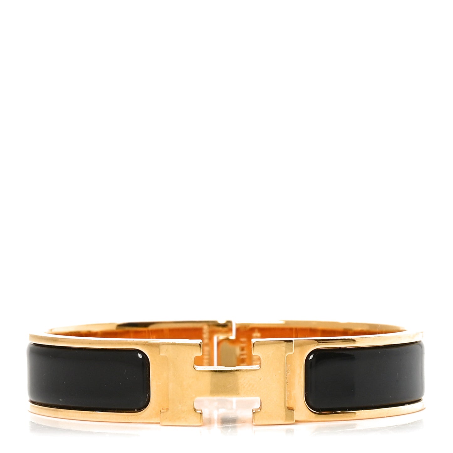 Enamel Narrow Clic Clac H Bracelet PM Black