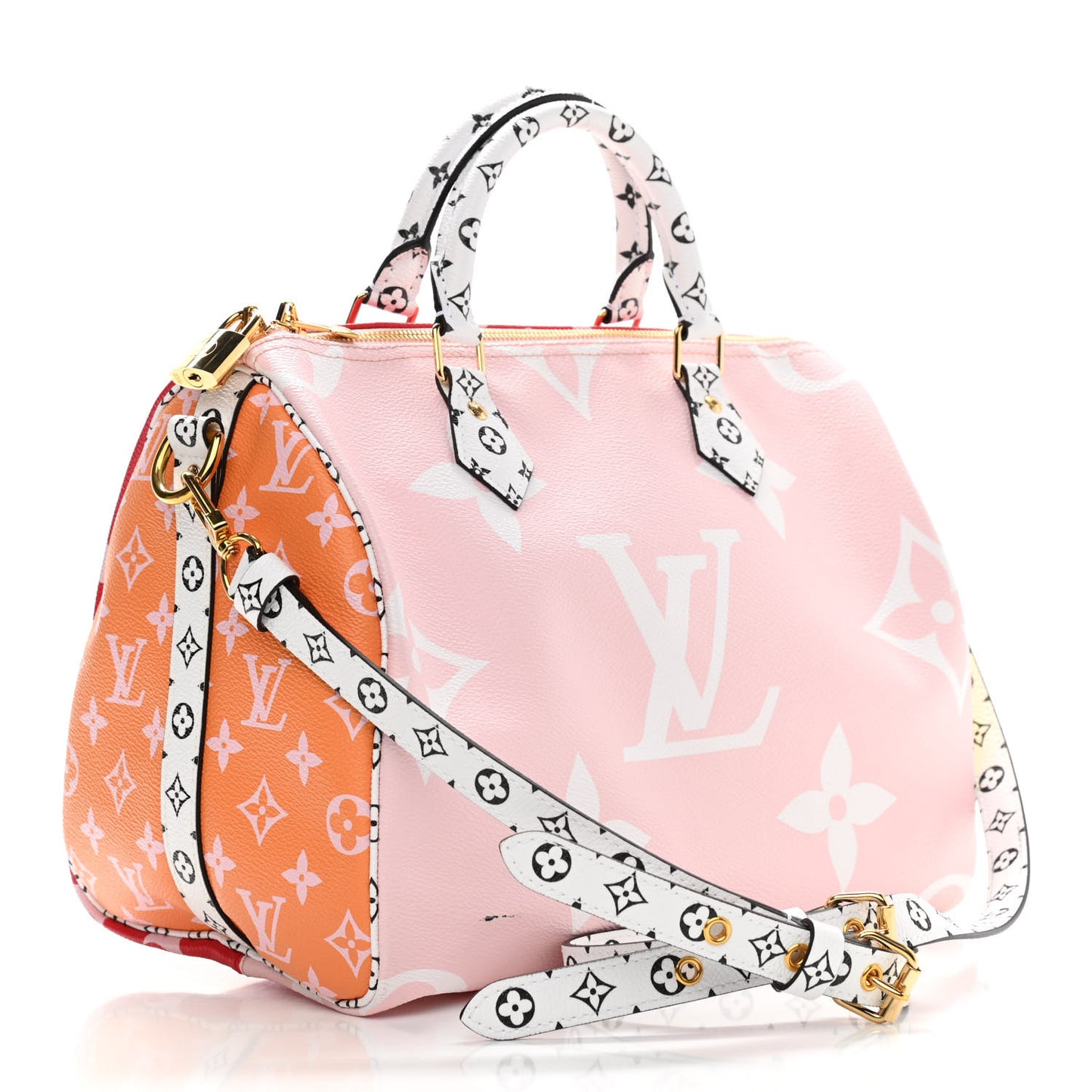 Monogram Giant Speedy Bandouliere 30 Rouge