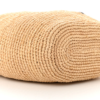 Loewe Calfskin Raffia Anagram Paulas Ibiza Pochette Bag Natural Tan 8 of 9