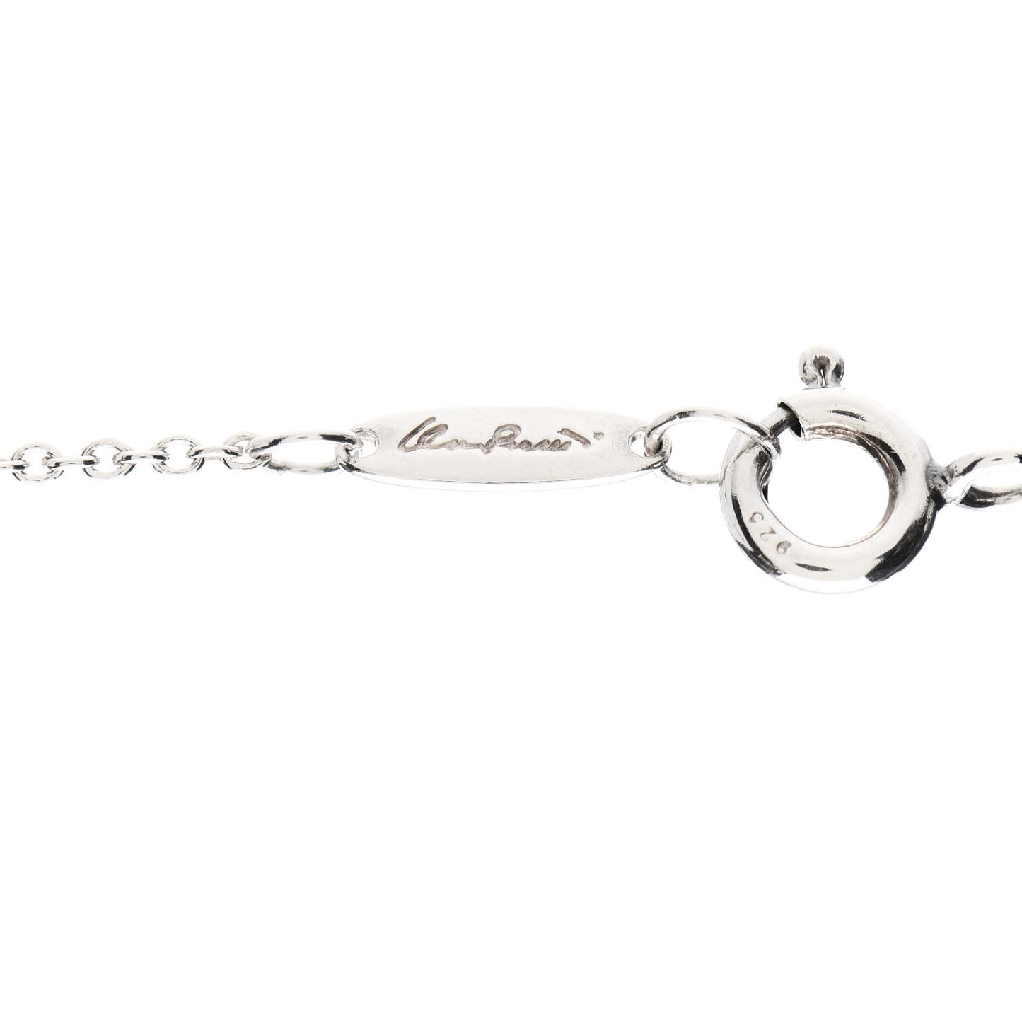 Sterling Silver Diamond Elsa Peretti Cross Pendant Necklace