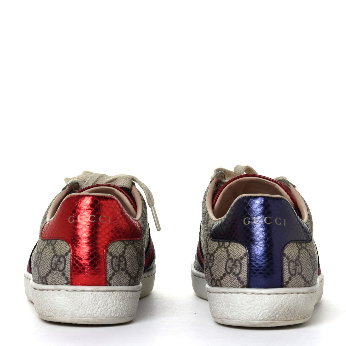 GG Supreme Monogram Ayers Web Womens Ace Sneakers 39 Beige