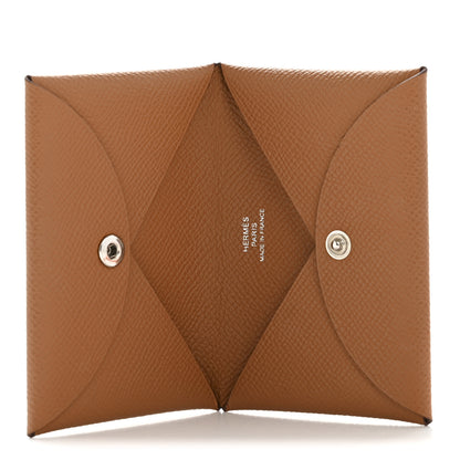 Hermes Epsom Calvi Card Case Gold 5 of 8