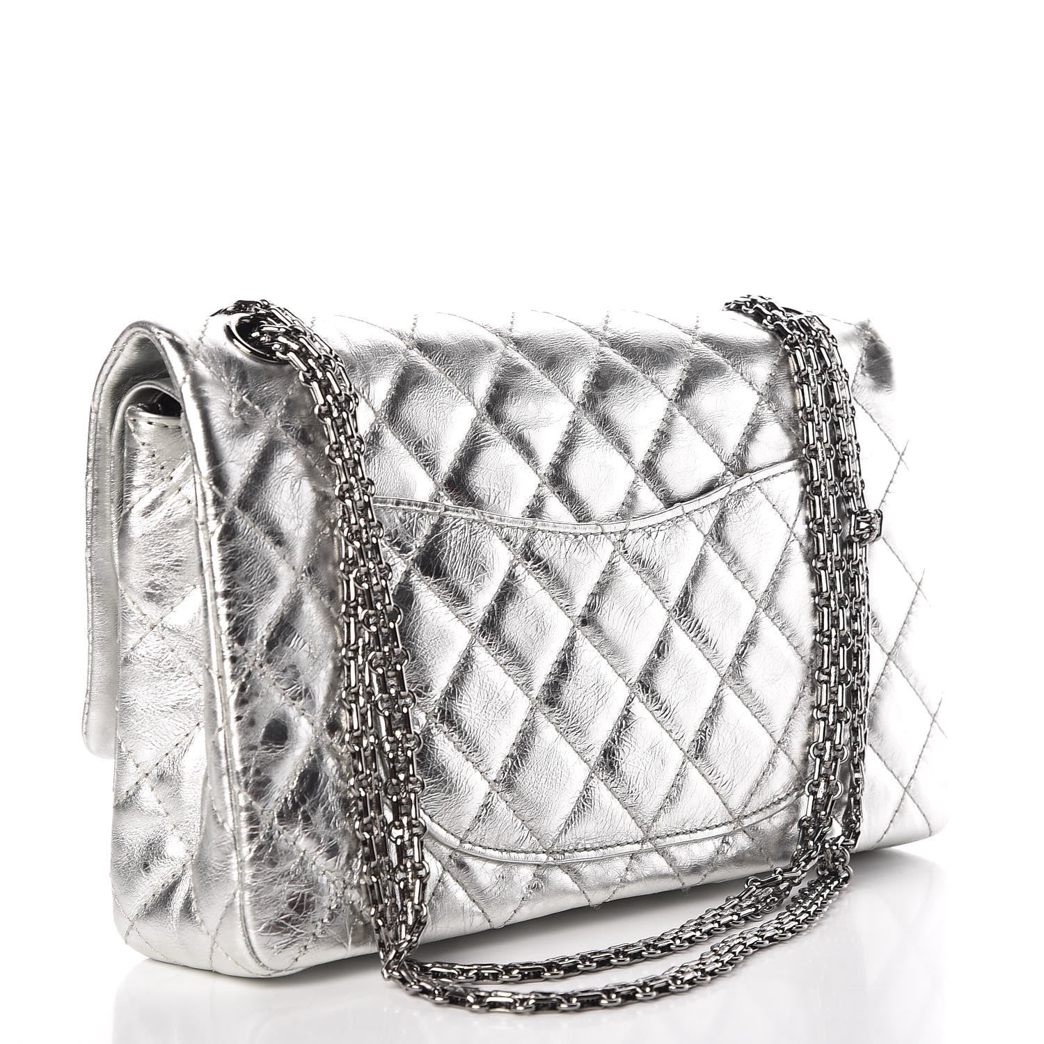 Chanel Metallic Aged Calfskin Quilted 2.55 Reissue 226 Flap Silver 3 of 11