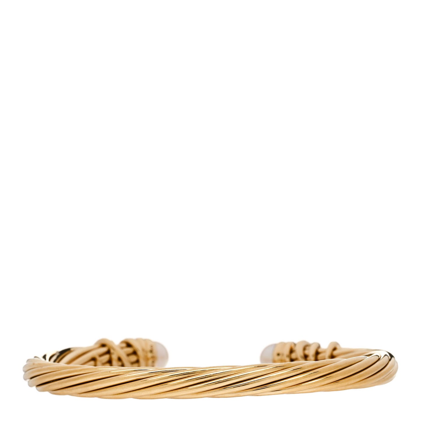 18K Yellow Gold Diamond Pearl 6mm Helena Cuff Bracelet