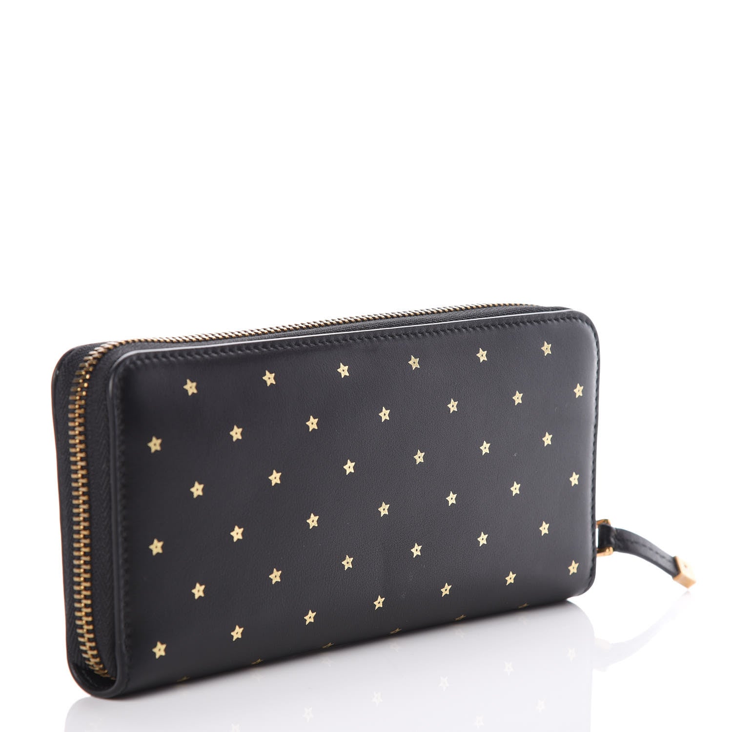 Christian Dior Calfskin Stars Voyageur Zip Around Wallet Black 3 of 8