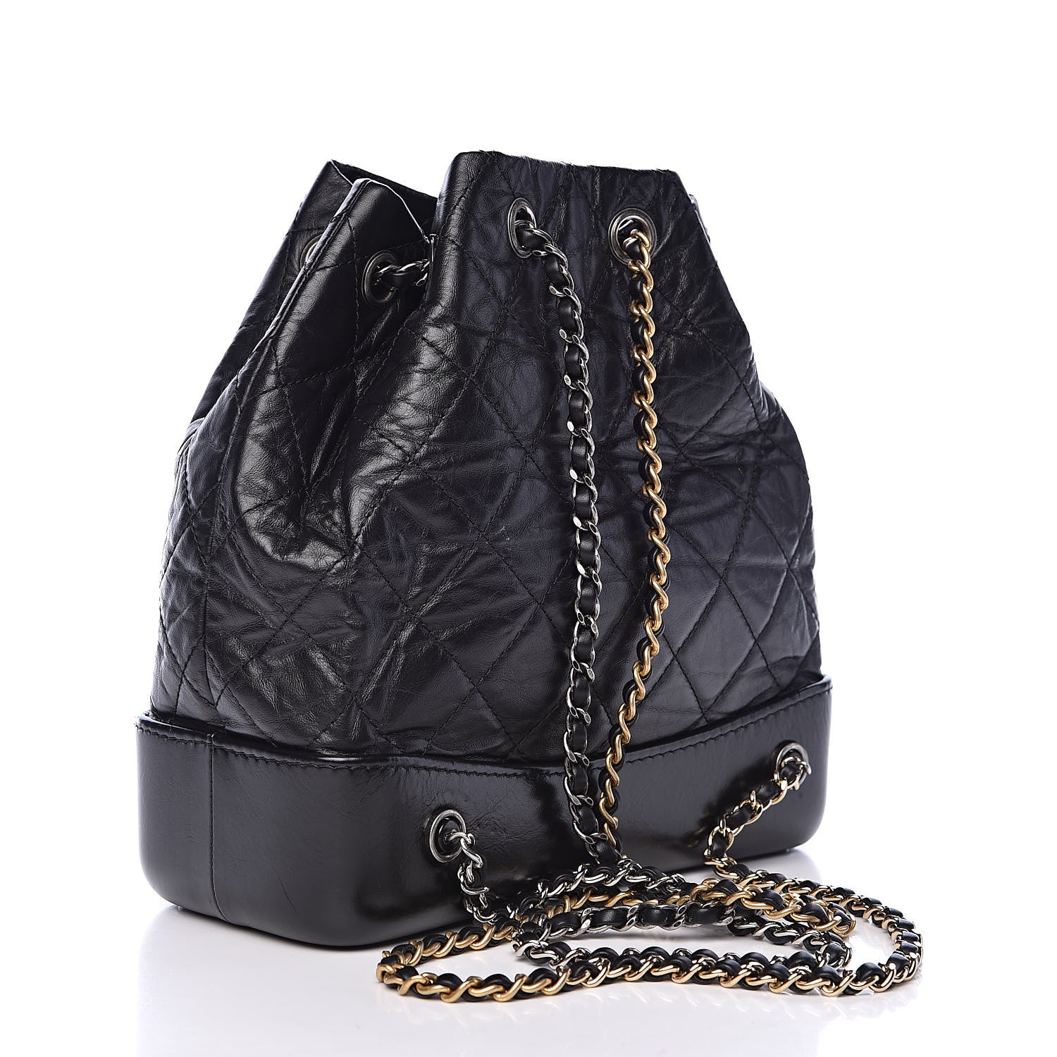 Chanel Aged Calfskin Quilted Small Gabrielle Backpack Black 3 of 12