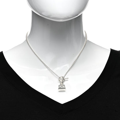 Hermes Sterling Silver Birkin Amulette Pendant Necklace 2 of 5