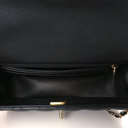 Chanel Lambskin Quilted Mini Top Handle Rectangular Flap Black 5 of 10