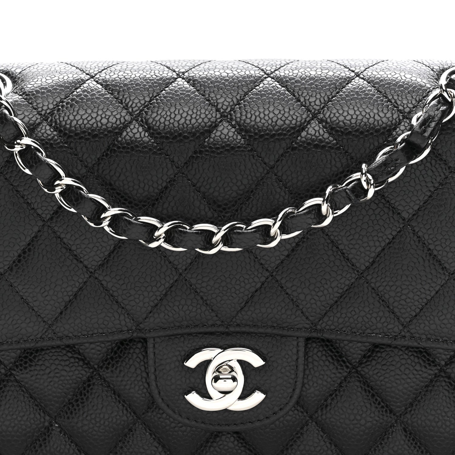 Chanel Caviar Quilted Medium Double Flap Black 8 of 11