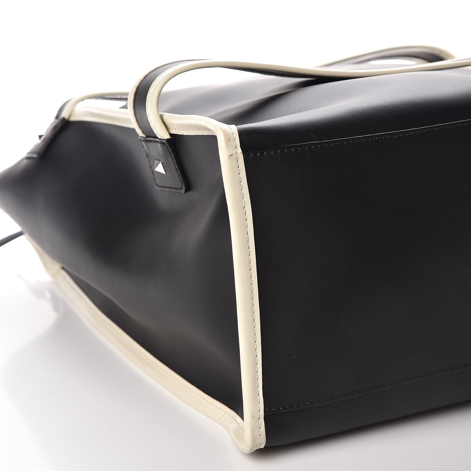 Valentino Garavani Mens Calfskin Striped Tote Black 9 of 12