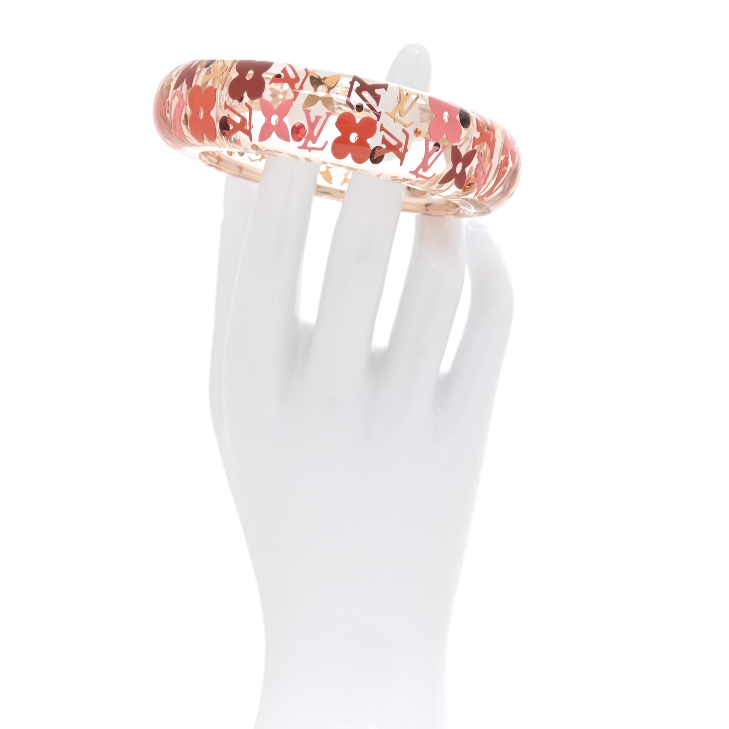 Louis Vuitton Resin Swarovski Small Inclusion GM Bracelet Tangerine 2 of 5