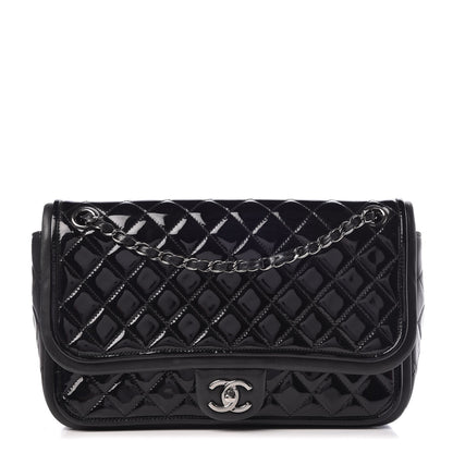 Chanel Patent Quilted Jumbo Classic Twist Flap Bag Black 1 of 9