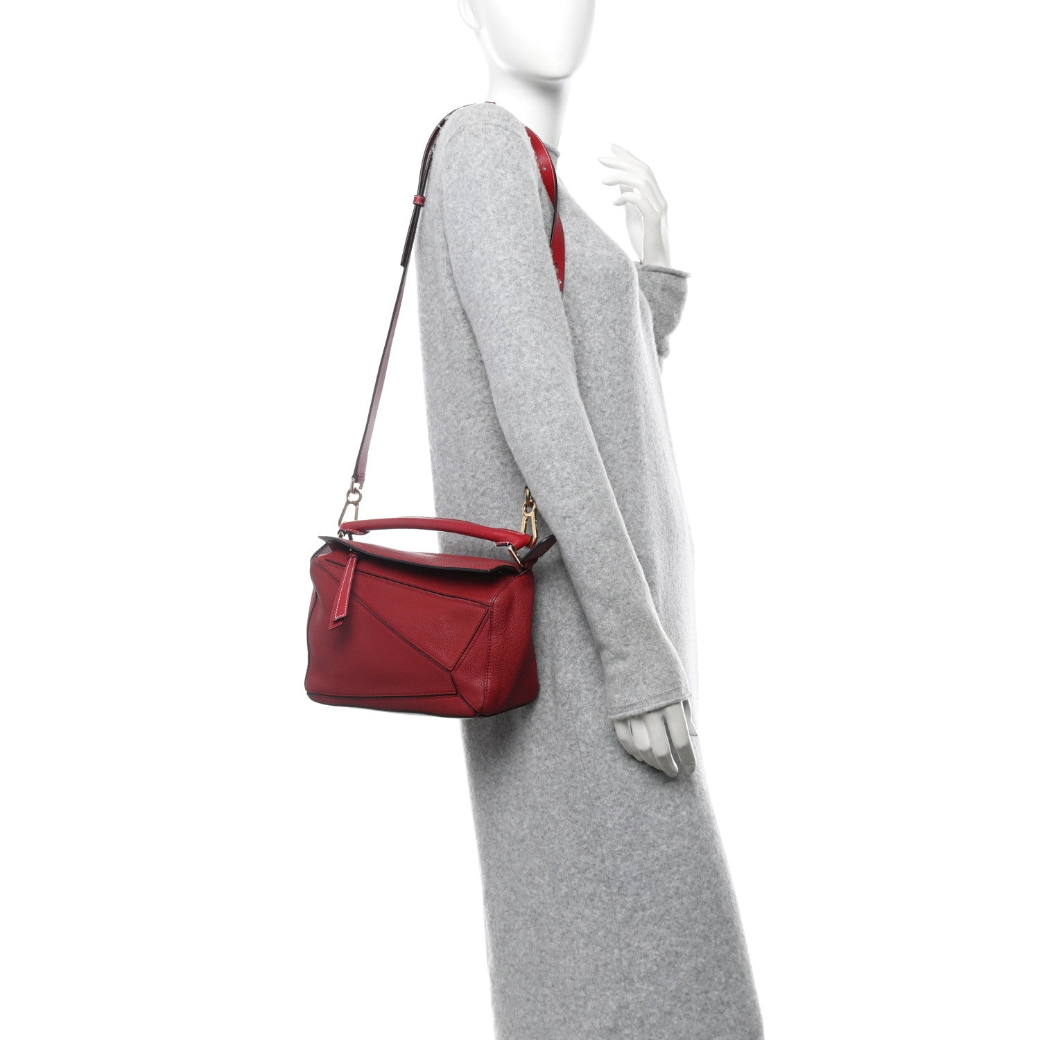 Loewe Grained Calfskin Small Puzzle Bag Rouge 2 of 10