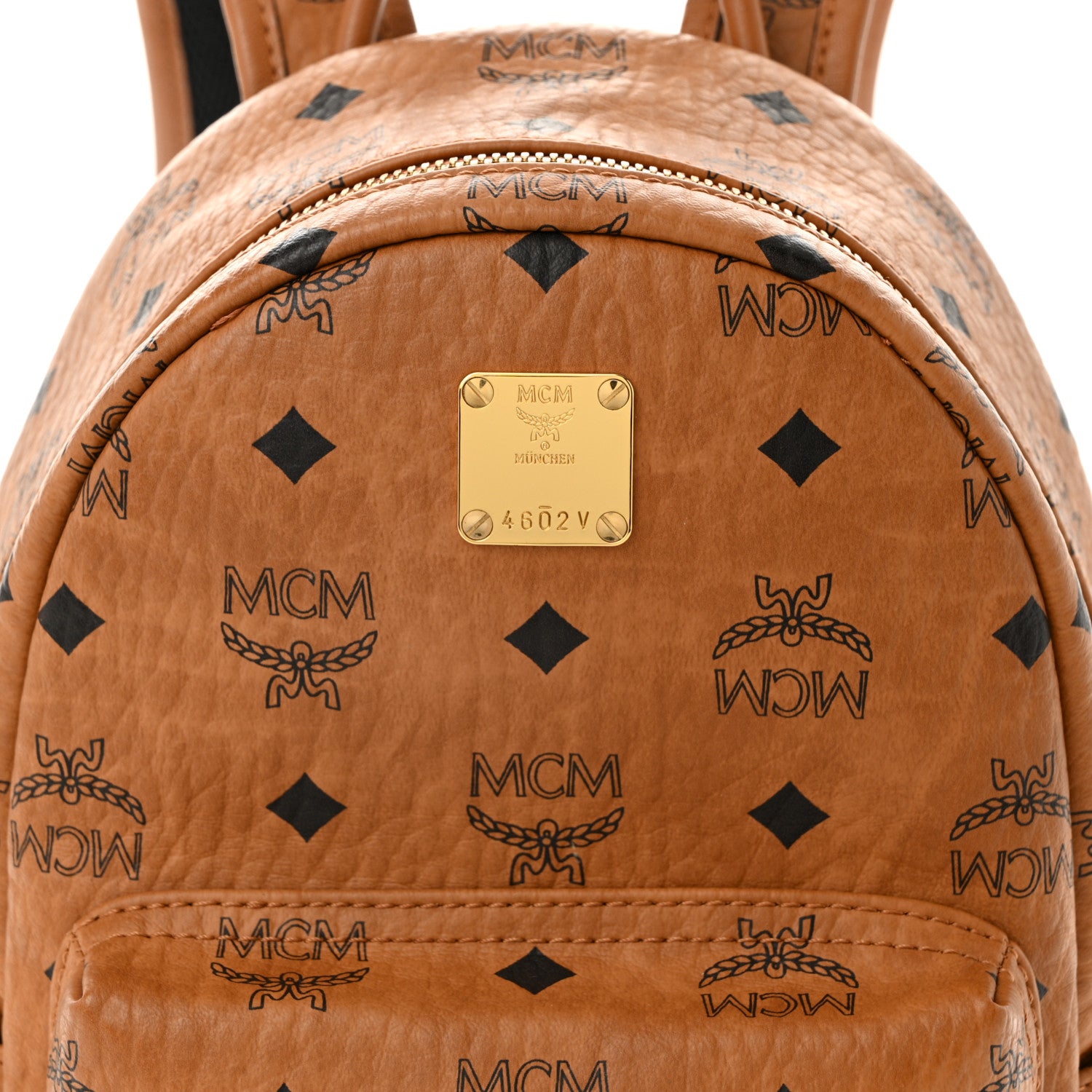 MCM Visetos Side Stud Mini Stark Backpack Cognac 6 of 8