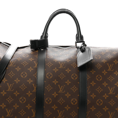 Louis Vuitton Monogram Macassar Keepall Bandouliere 55 6 of 10
