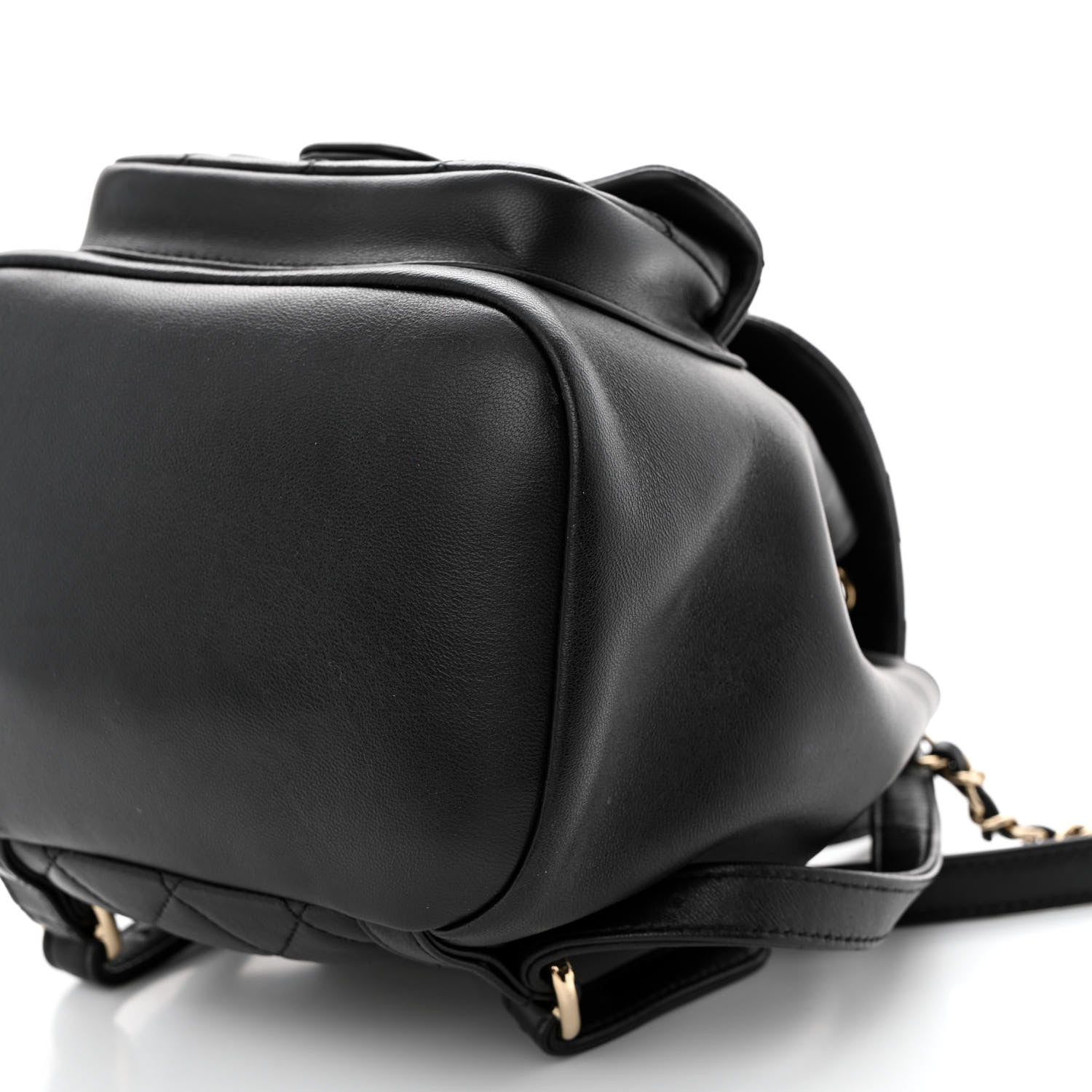 Chanel Lambskin Quilted Small Duma Drawstring Backpack Black 10 of 12