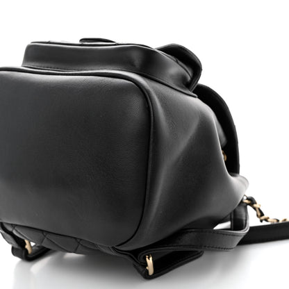 Chanel Lambskin Quilted Small Duma Drawstring Backpack Black 10 of 12