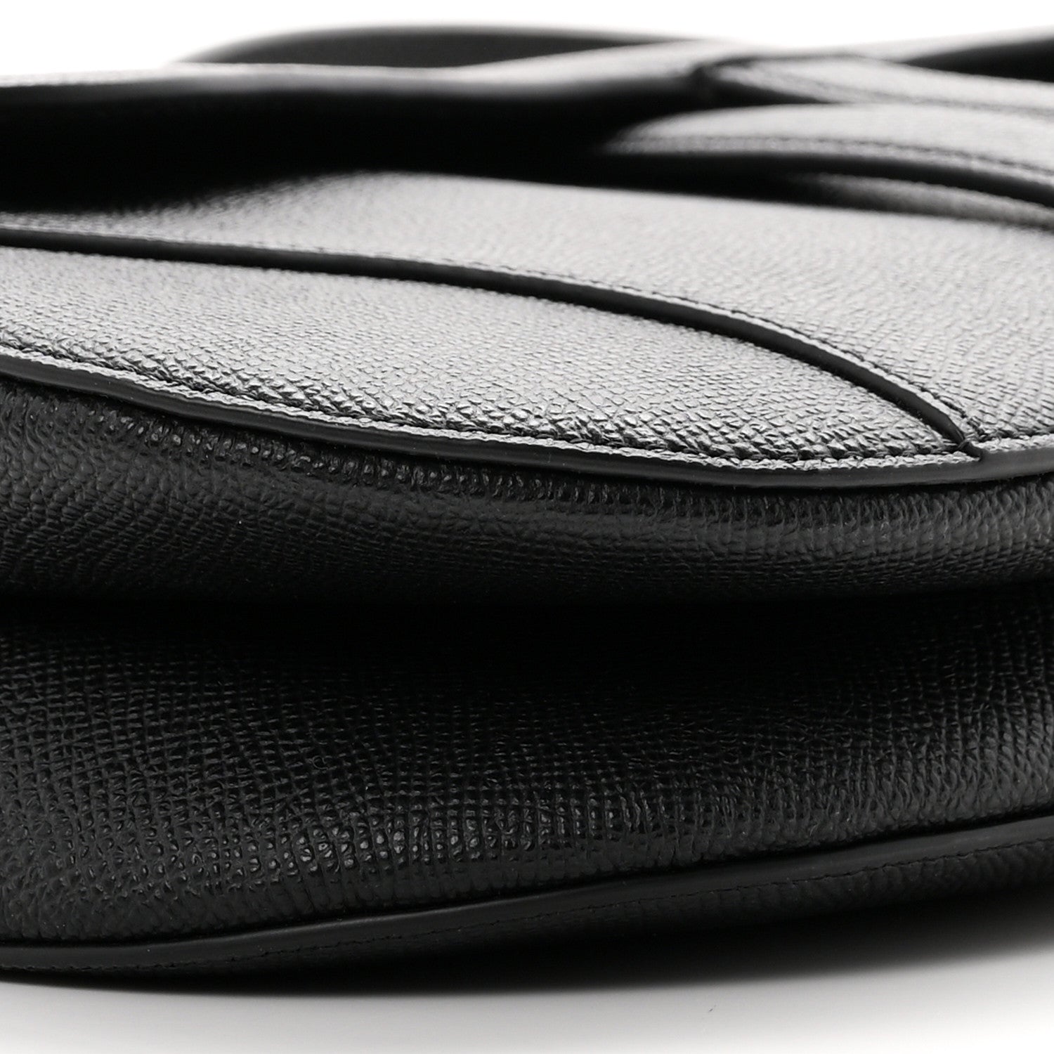 Christian Dior Grained Calfskin Saddle Bag With Strap Black 8 of 9