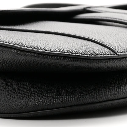 Christian Dior Grained Calfskin Saddle Bag With Strap Black 8 of 9