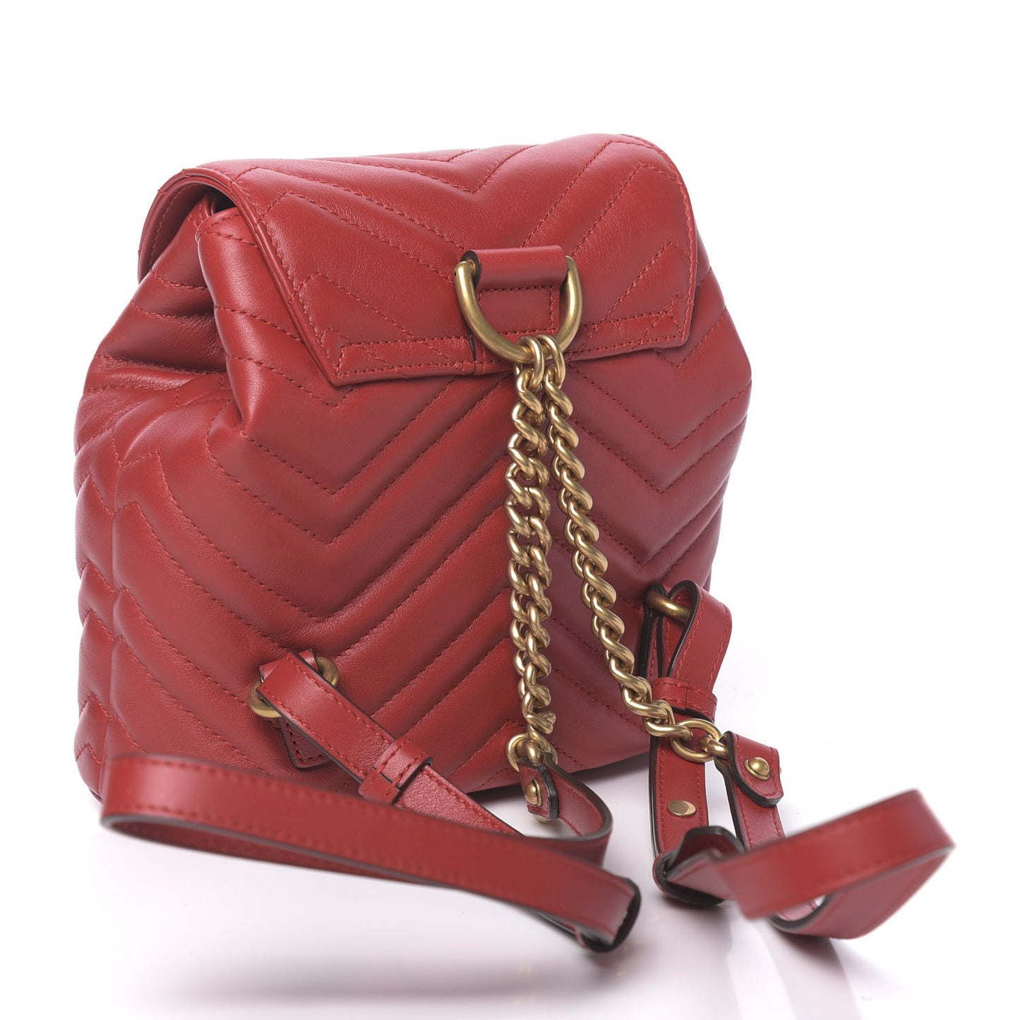 Calfskin Matelasse GG Marmont Flap Backpack Hibiscus Red