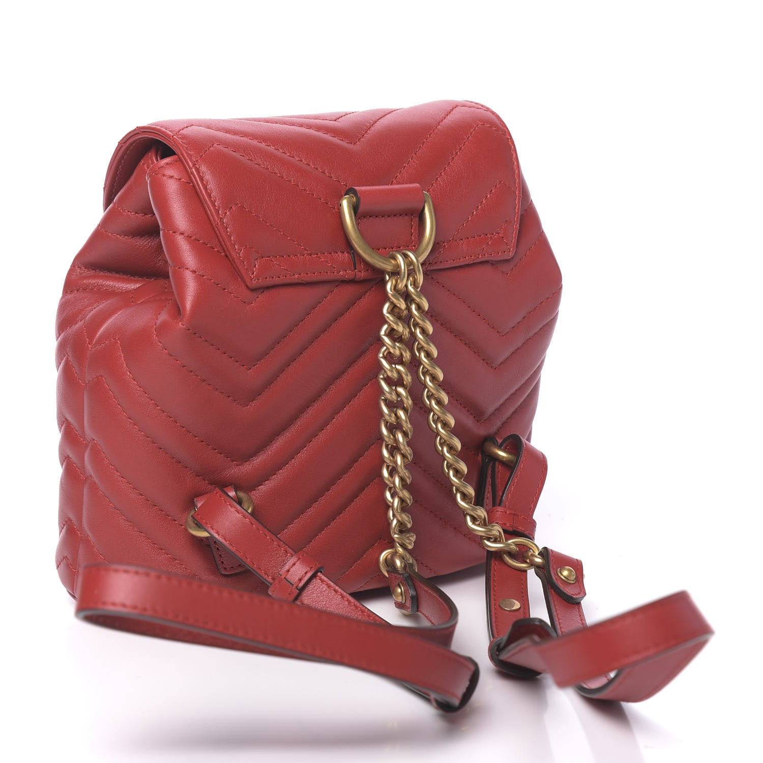 Gucci Calfskin Matelasse GG Marmont Flap Backpack Hibiscus Red 2 of 9