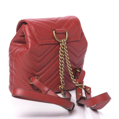 Gucci Calfskin Matelasse GG Marmont Flap Backpack Hibiscus Red 2 of 9