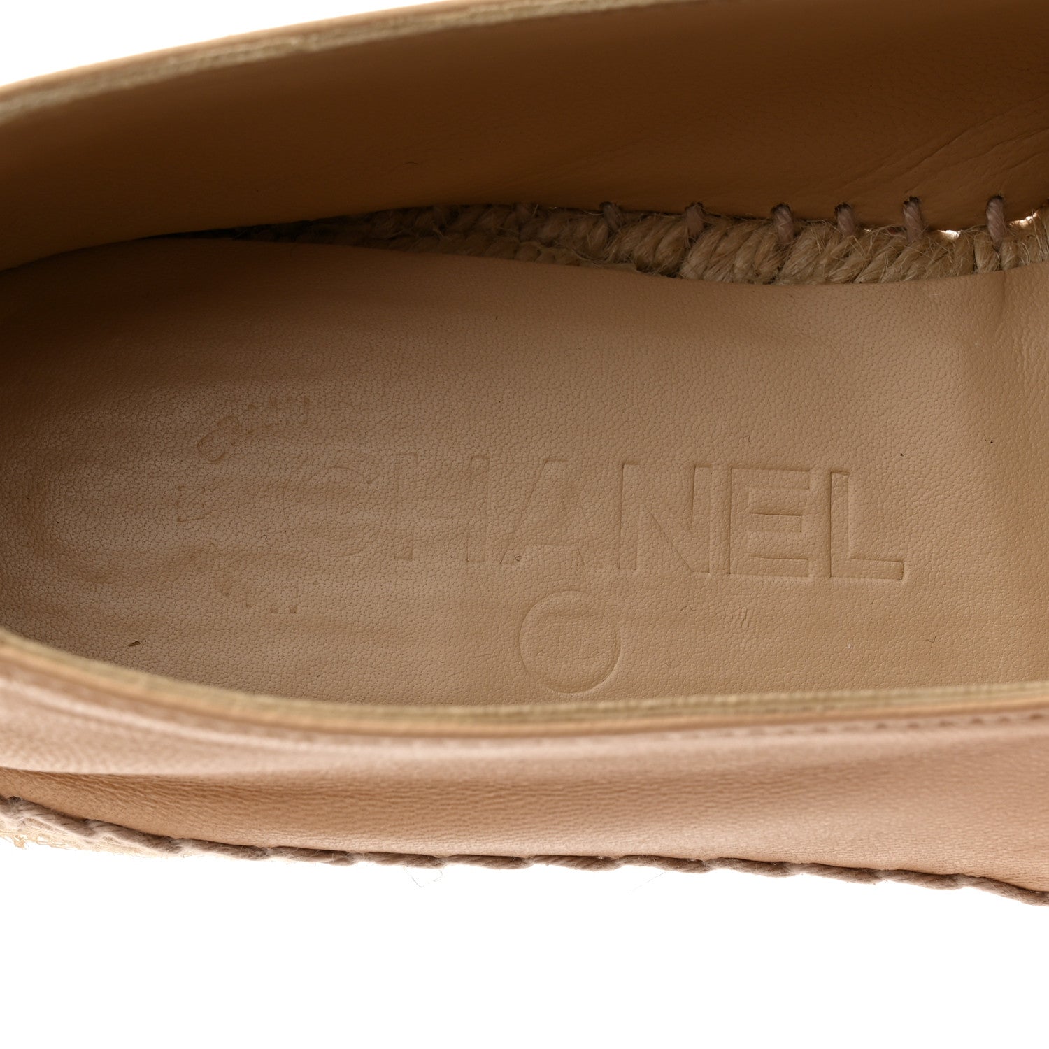 Chanel Lambskin CC Espadrilles 38 Beige Black 6 of 9