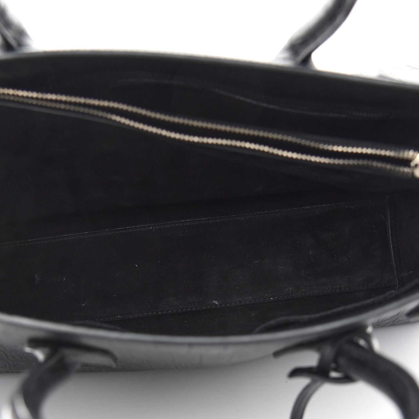Calfskin Crocodile Embossed Large Sac De Jour Carryall Black