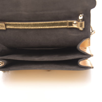 Fendi Vitello Catalan Mirror Scalloped Multi Studded Small Kan I Shoulder Bag Gold 5 of 10