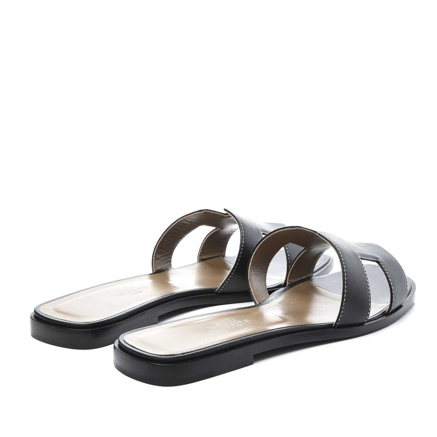 Box Calfskin Oran Sandals 38.5 Black