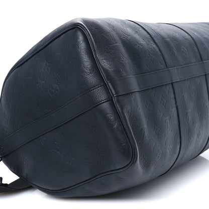 Louis Vuitton Calfskin Shadow Monogram Keepall Bandouliere 50 Black 8 of 9