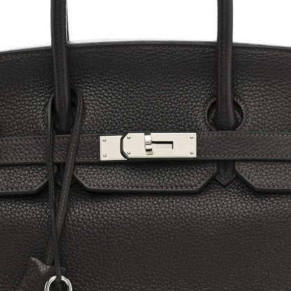 Hermes Taurillon Clemence Birkin 35 Chocolate 8 of 12