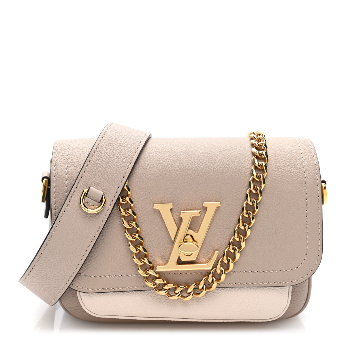 Louis Vuitton Grained Calfskin Lockme Tender Greige 1 of 9