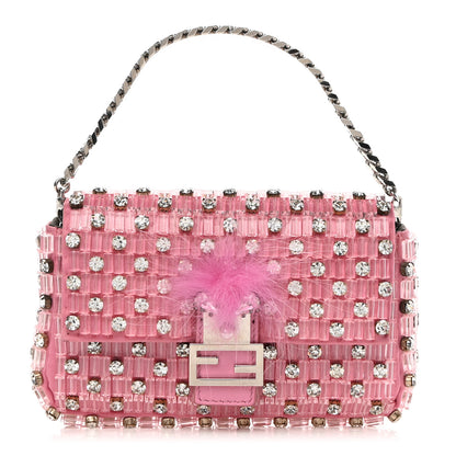 Fendi Crystal Beaded Monster Baguette Belt Bag Pink 1 of 11
