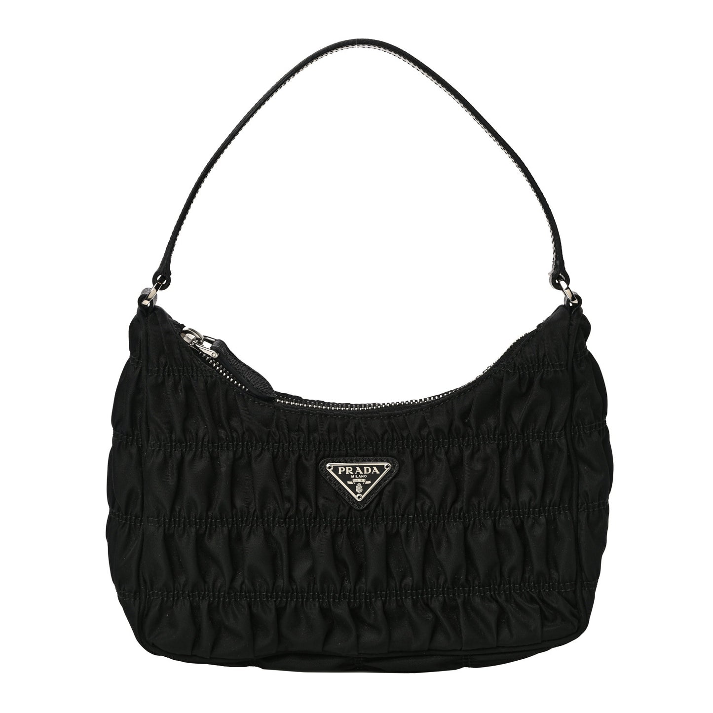 Tessuto Nylon Gaufre Shoulder Bag Black
