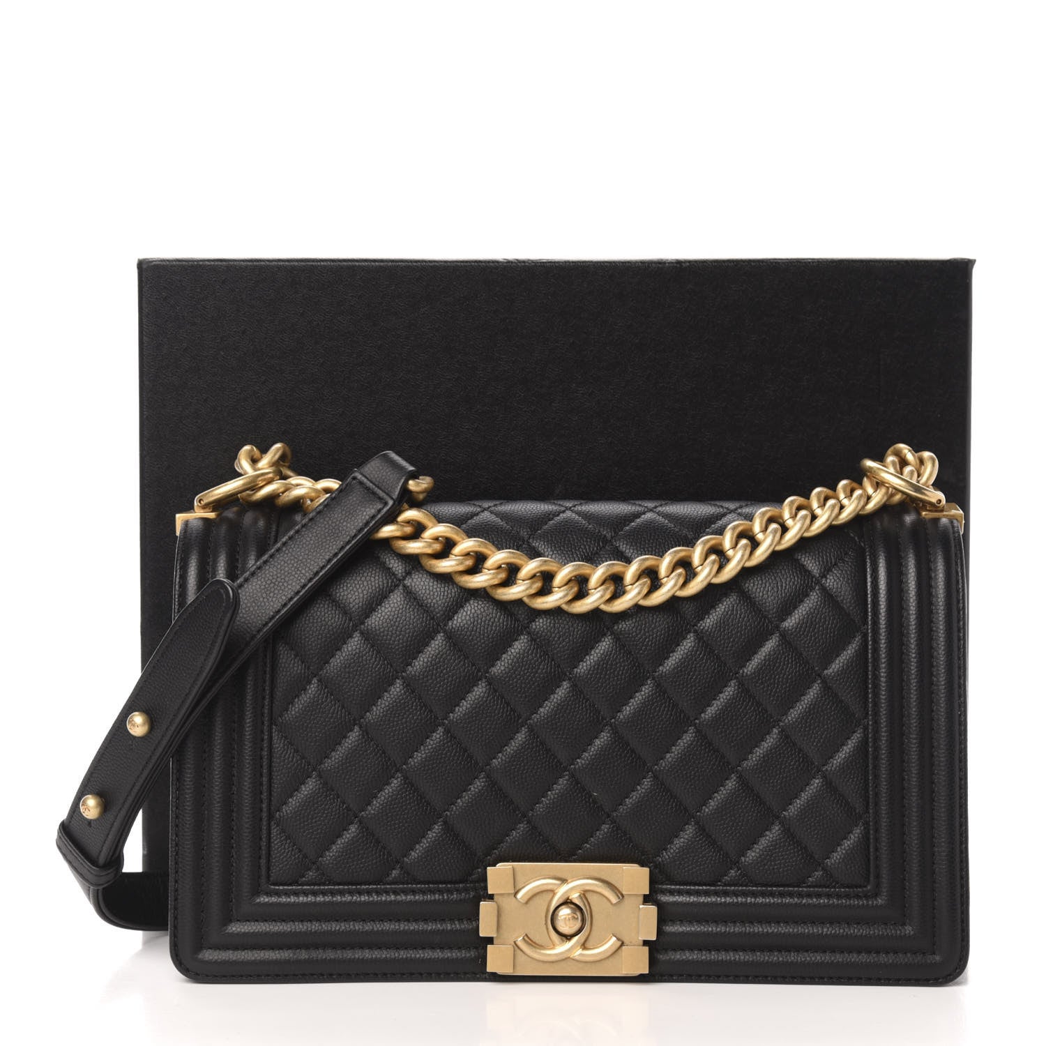 Chanel Caviar Quilted Medium Boy Flap Black 11 of 11
