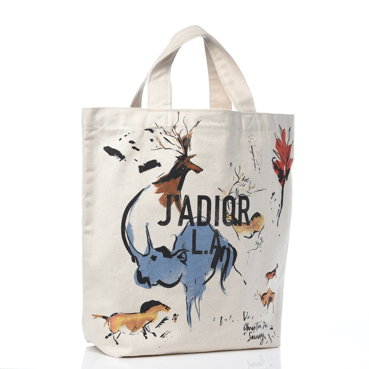 Canvas Sauvage Tote White Multicolor