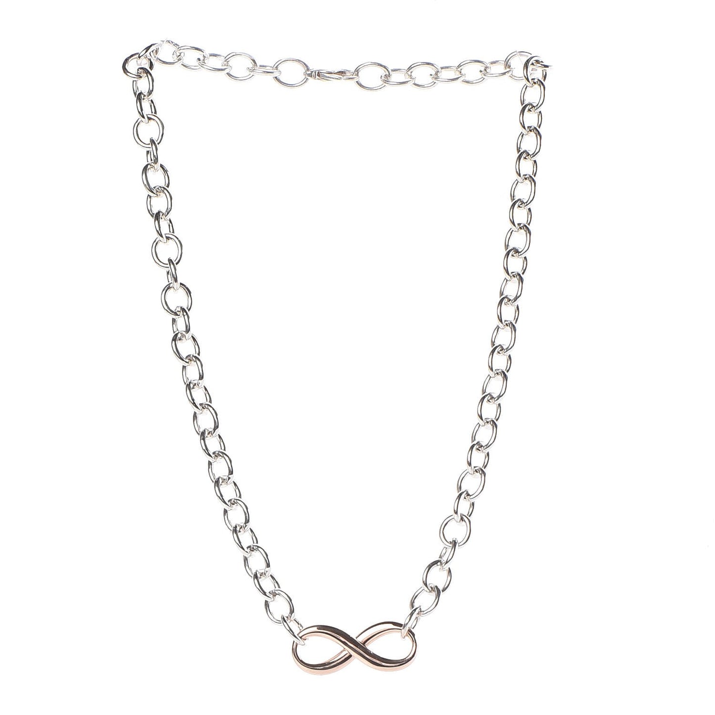 Sterling Silver Rubedo Infinity Link Necklace