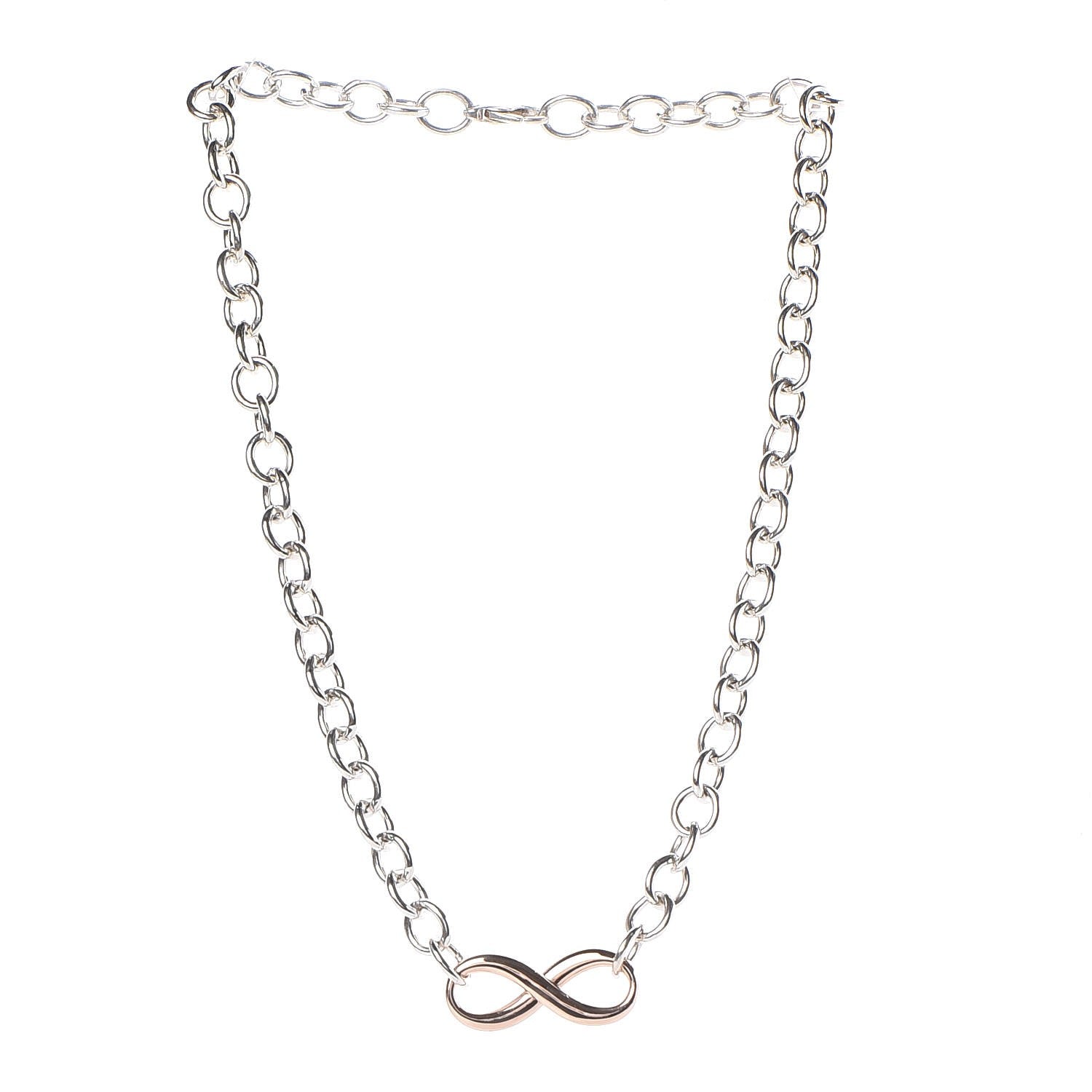 Tiffany Sterling Silver Rubedo Infinity Link Necklace 3 of 6