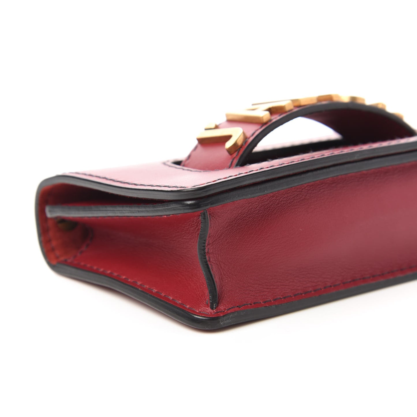 Calfskin Mini J'Adior Chain Flap Bag Red