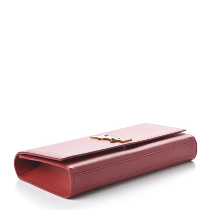 Saint Laurent Grain De Poudre Classic Monogram Cassandre Clutch New Red 4 of 9