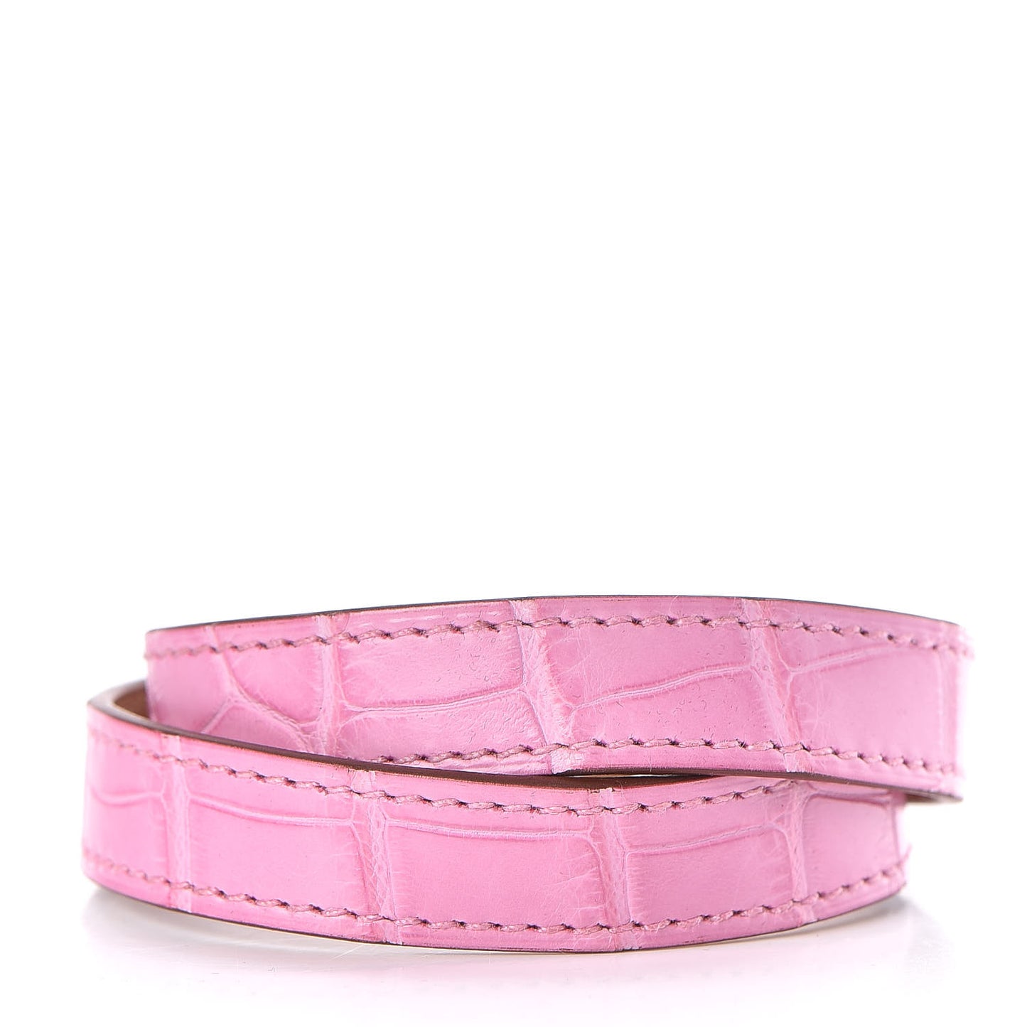Matte Alligator Kelly Double Tour Bracelet T3 5P Pink