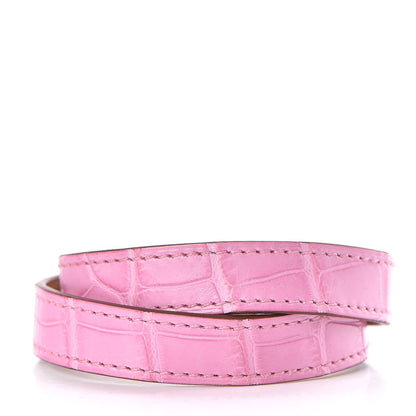 Hermes Matte Alligator Kelly Double Tour Bracelet T3 5P Pink 3 of 6