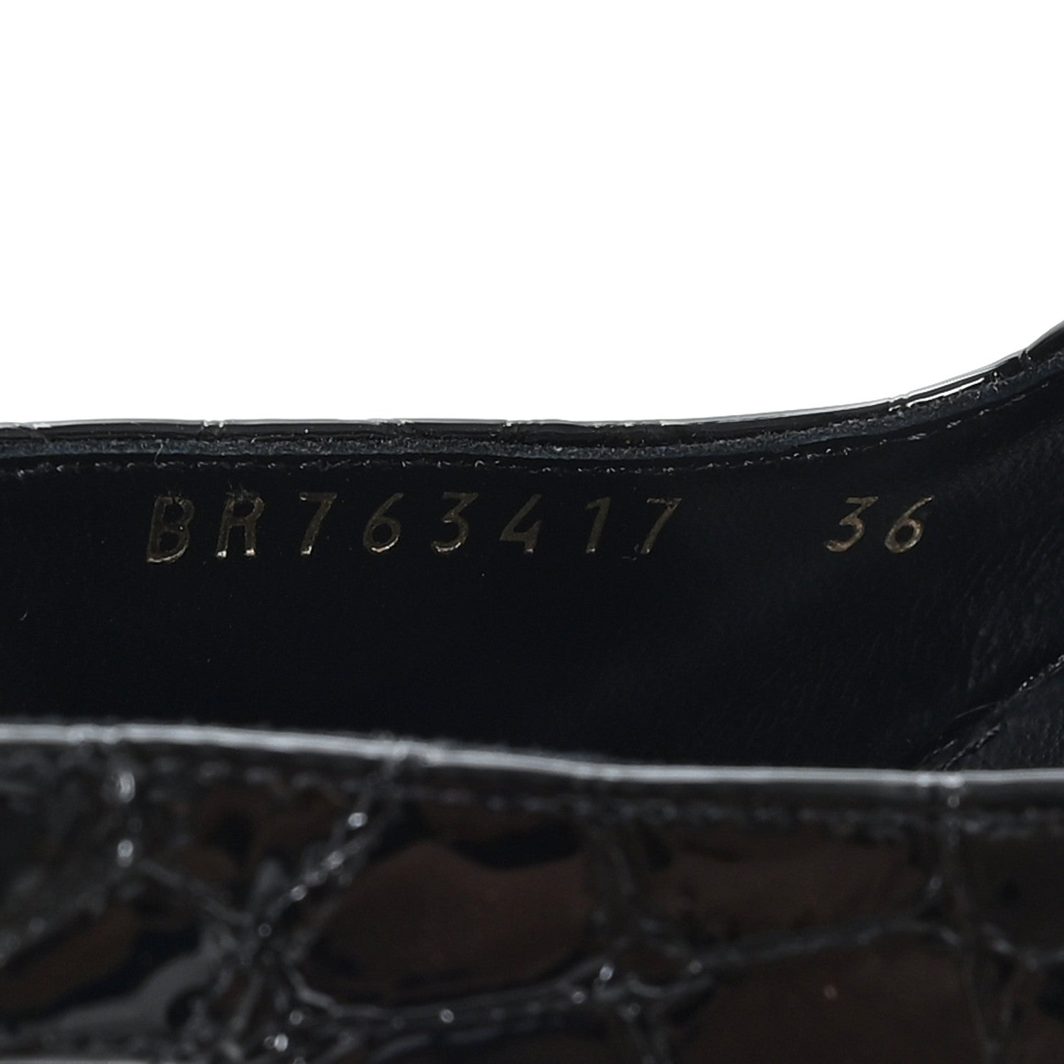 Saint Laurent Calfskin Crocodile Embossed Slingback Graham Pumps 36 Black 9 of 10