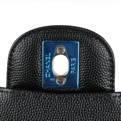 Chanel Caviar Chevron Quilted Mini Square Flap Black 6 of 8