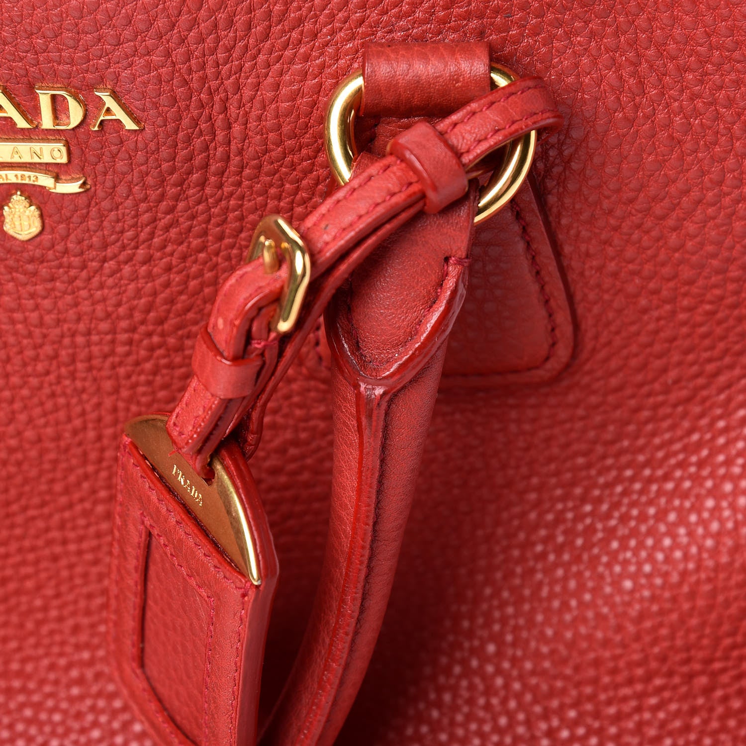 Prada Vitello Daino Tote Rosso 12 of 22