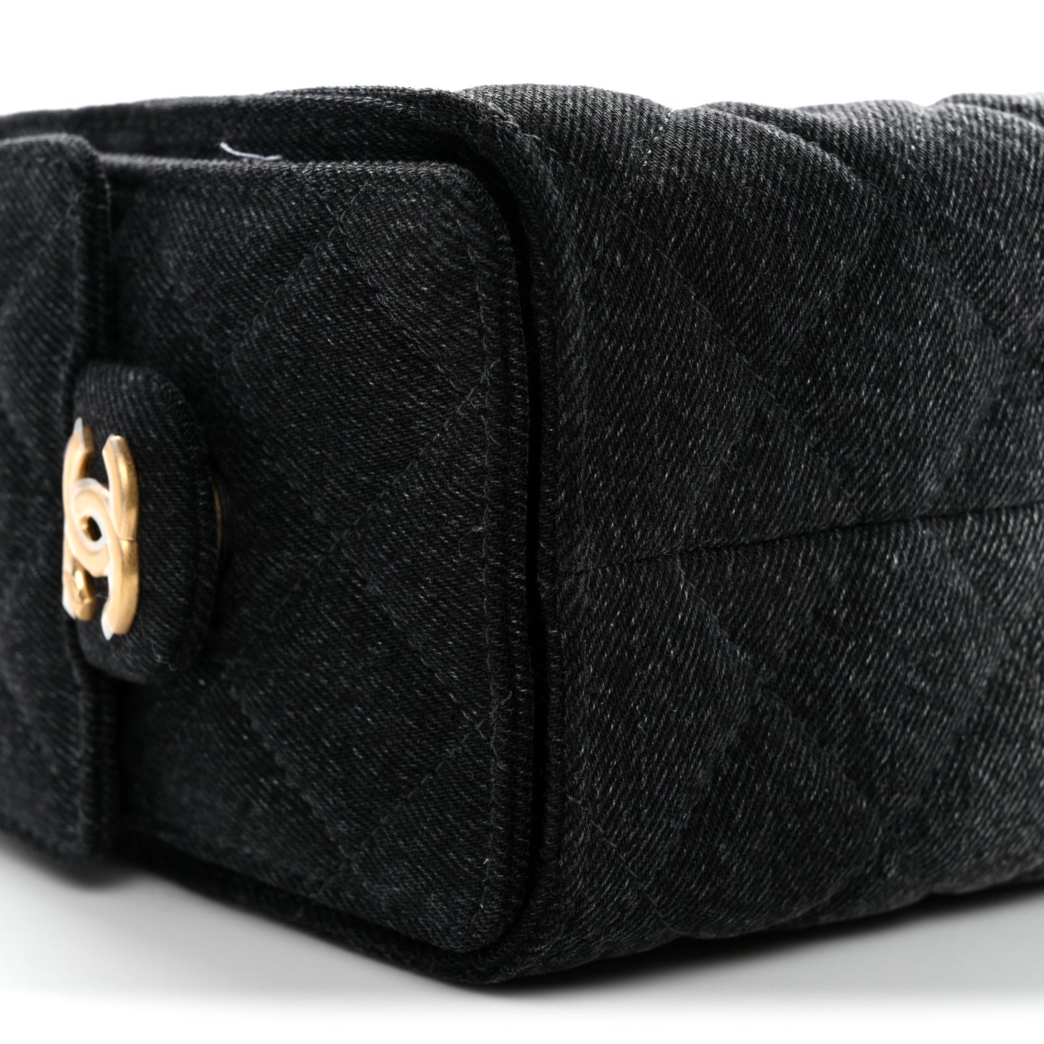 Chanel Washed Denim Quilted Mini Chanel 25 Handbag Black 9 of 11