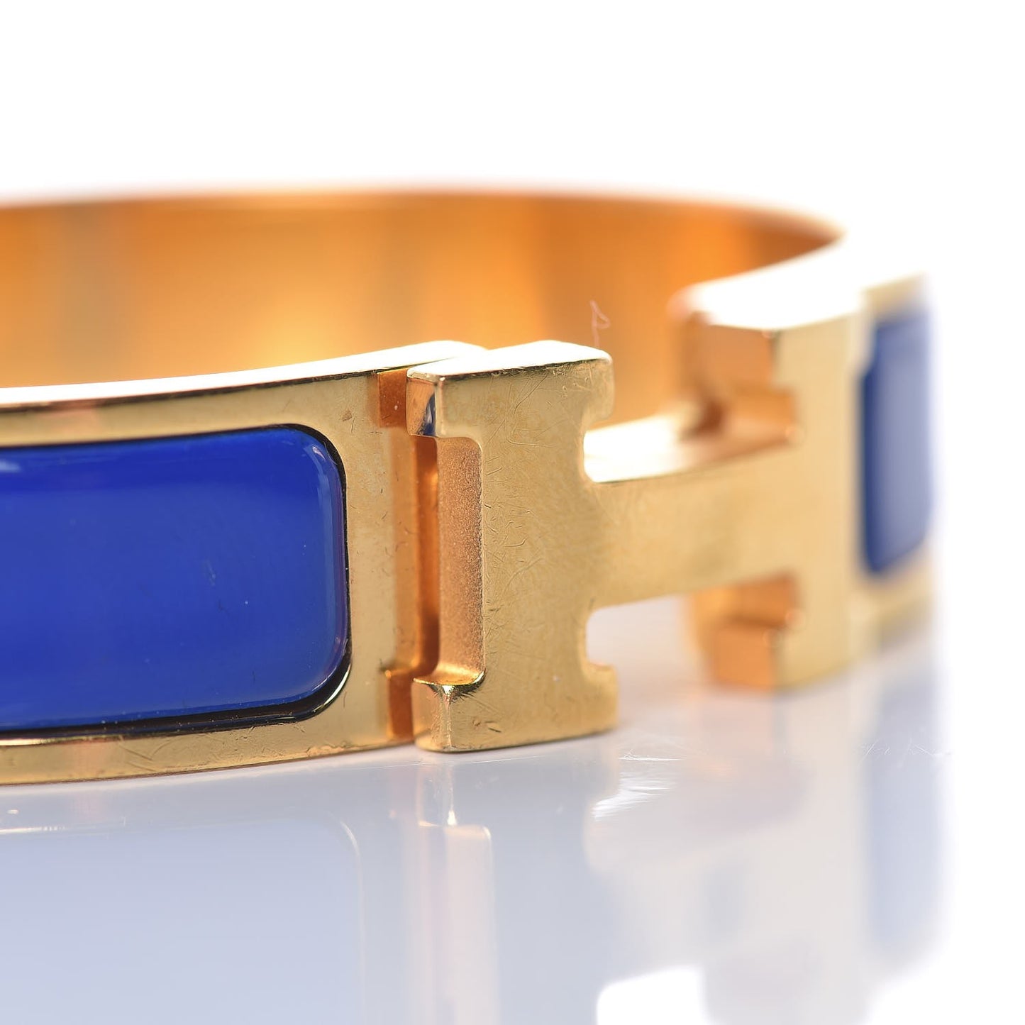 Enamel Narrow Clic Clac H Bracelet PM Bleu Electrique