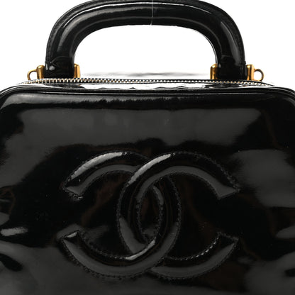 Chanel Patent CC Vanity Cosmetic Case Black 8 of 10
